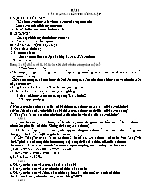 Các dạng Toán hay lớp 4